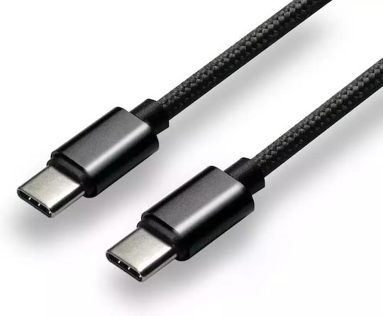 everActive CBB-1PD3 Braided USB 2.0 Cable USB-C male - USB-C 60W Μαύρο 1m