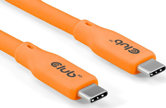 Club3D USB 2.0 Cable USB-C male - USB-C 240W PD Πορτοκαλί 2m
