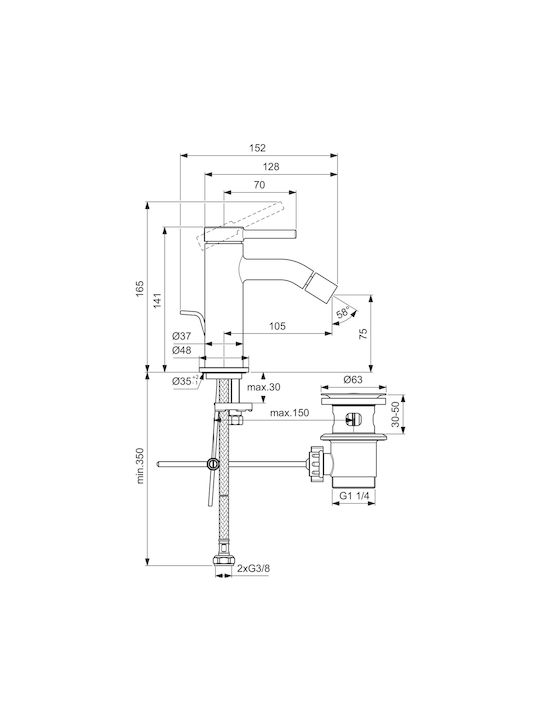 Ideal Standard Bidet Faucet Black