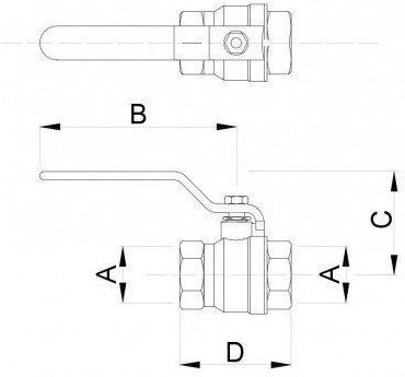 Robinet Sferic de Apă 3/8" Titan W W Zkw-10-ww-r-h-titanium