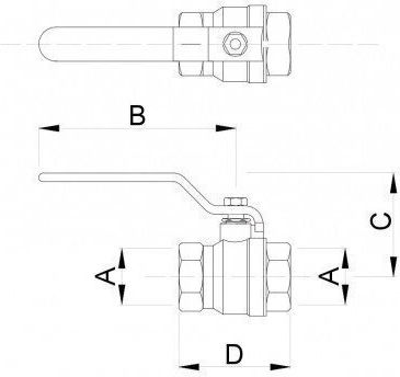 Robinet Sferic de Apă 3/8" Titan W W Zkw-10-ww-r-h-titanium