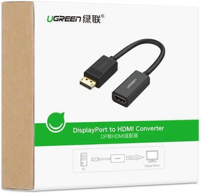 Ugreen Adapter Βίντεο Θύρα Οθόνης "mm137" Dp T Hdmi 4k Uhd 3840 X 2160 Στα 60 Hz 0,25m Μαύρο