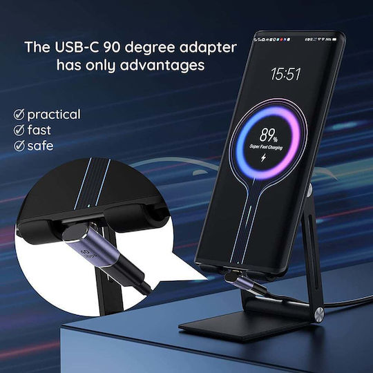 Techsuit Converter USB-C male to USB-C female Gray 1pcs