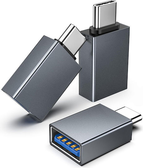 Techsuit Converter USB-C male to USB-A female Gray 1pcs
