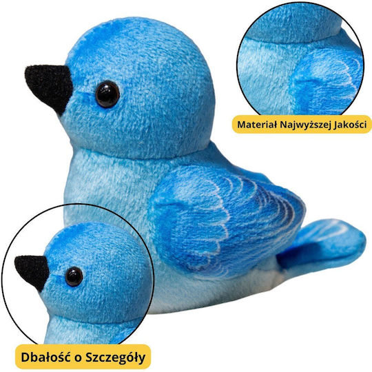 Small Blue Plush Bird Tit Finch 10cm