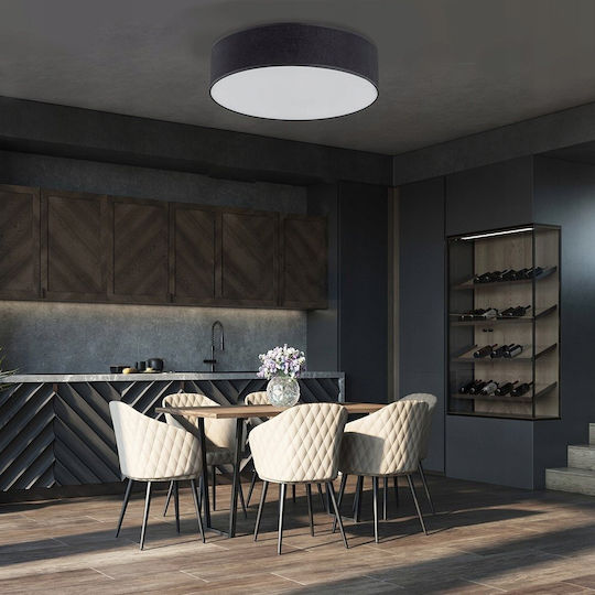 TK Lighting Πλαφονιέρα Οροφής Μαύρη με Ντουί E27