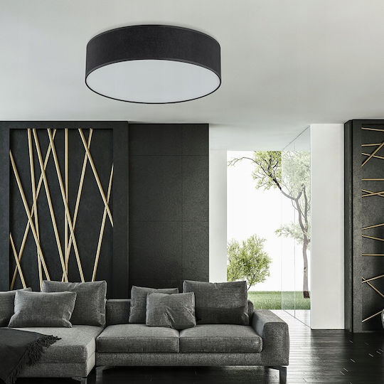 TK Lighting Πλαφονιέρα Οροφής Μαύρη με Ντουί E27
