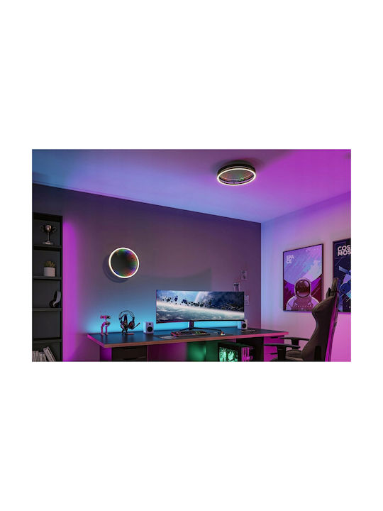 Paulmann Ceiling Mount Light Black with Integrated LED and Remote Control