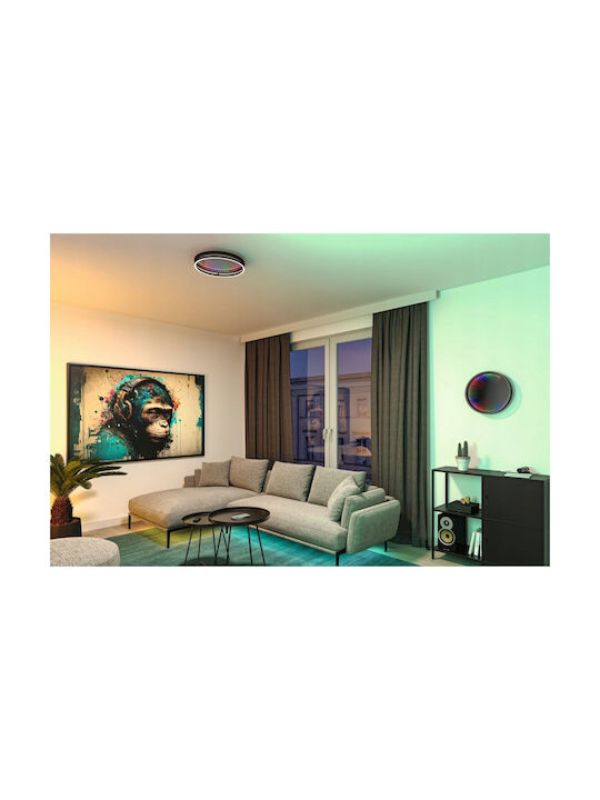 Paulmann Ceiling Mount Light Black with Integrated LED and Remote Control