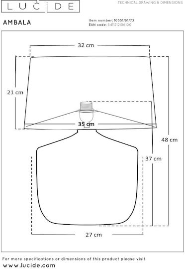 Lucide Lightning Holz Tischlampe für Fassung E27 mit Weiß Schirm und Basis