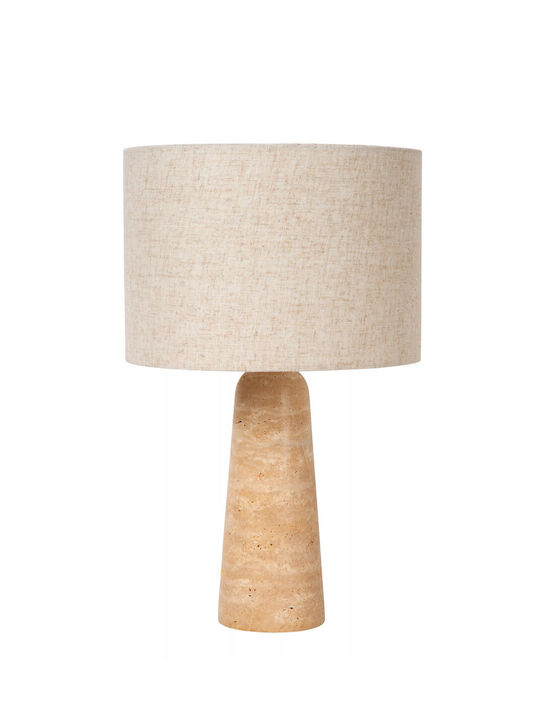 Lucide Lightning Nimue Table Lamp for Socket E27 with Beige Shade and Base