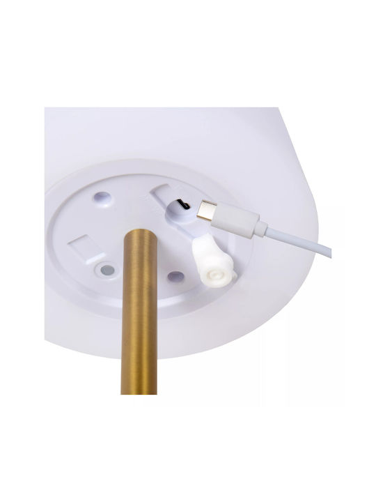 Lucide Lightning Tyon Table Lamp LED with Gold Shade and Base