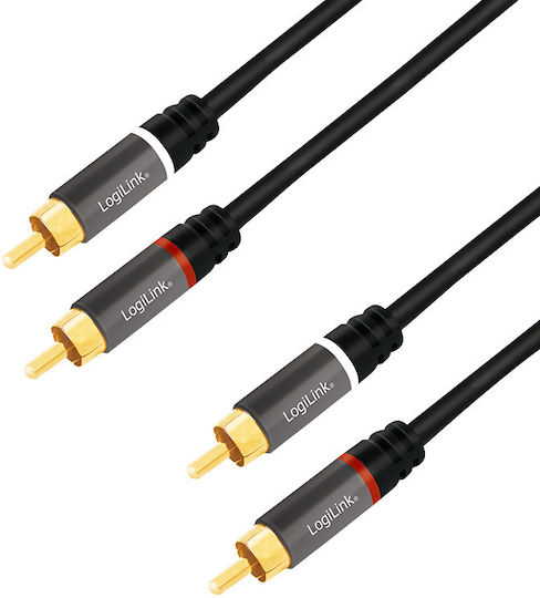LogiLink Cablu 2x RCA de sex masculin - 2x RCA de sex masculin 2m CA1204