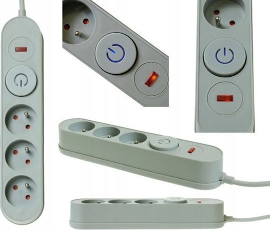 Plastrol Power Strip Safety with Switch and 3m Cable Gray