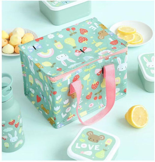 A Little Lovely Company School Insulated Hand Lunch Bag 5.5lt Ice-cream Green 16 x 16 x 23cm
