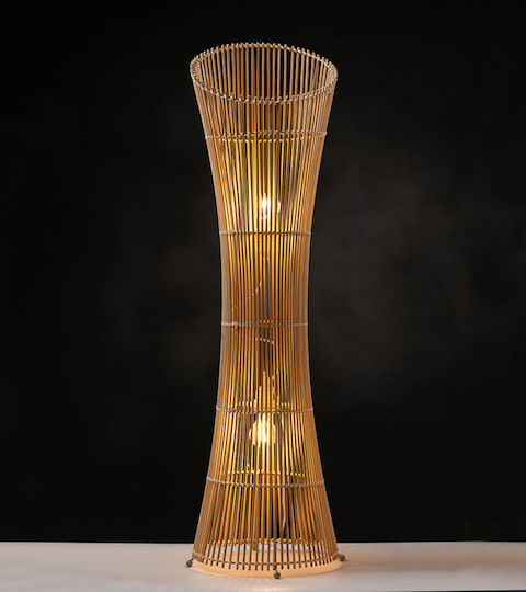 Aca Floor Lamp H118xW29.5cm. with Socket for Bulb E27 Beige