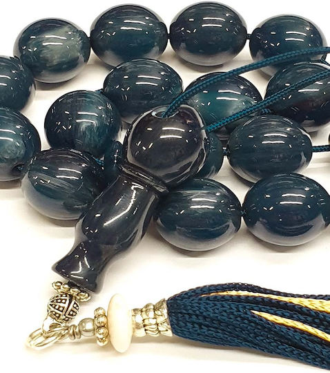 Roloi Komboloi Mastic Worry Beads Blue 33cm