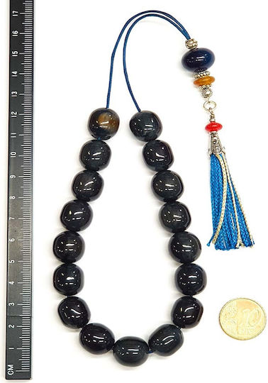 Roloi Komboloi Mastic Worry Beads Blue 31cm