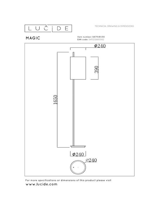 Lucide Lightning Magic Φωτιστικό Δαπέδου με Ντουί για Λαμπτήρα E27 Μαύρο
