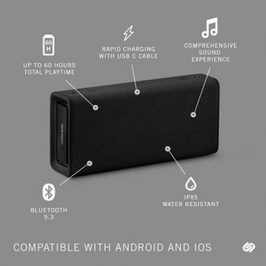 Urbanista Brisbane Plus Bluetooth Speaker 16W with Battery Life up to 60 hours Midnight Black