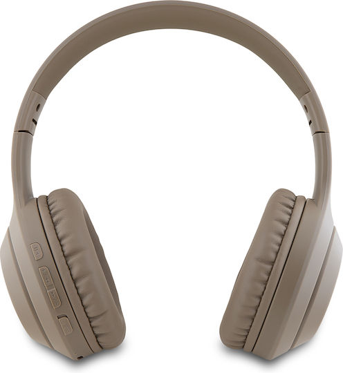 Guess Classic Silver Logo Bluetooth Stereo Headphone Ασύρματα Bluetooth On Ear Ακουστικά Καφέ