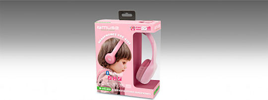 Muse M-215 Kabellos / Kabelgebunden Kinder Am Ohr Kopfhörer mit Radio mit 13 Stunden Betriebszeit und Quick Charge Rosa