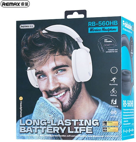 Remax RB-560HB Ασύρματα Bluetooth Over Ear Ακουστικά με 4 ώρες Λειτουργίας Μαύρα