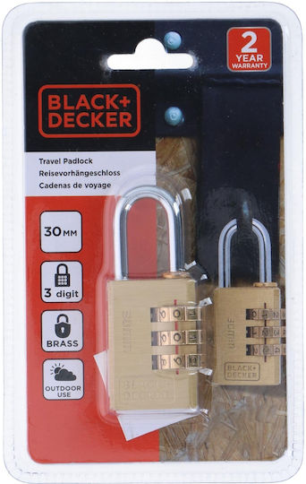 Black & Decker Alamă Lăcăt Potcoavă Combinație 30mm Black 1buc