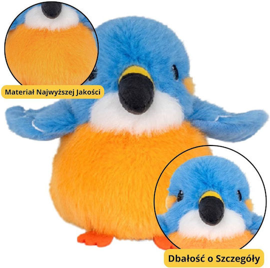 Plüsch Kuschelspielzeug Vogel Blau-Orange 12cm