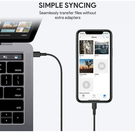 Aukey CB-CL02 Regular la Cablu Lightning Negru 2m (KBAAUKUSB0062)