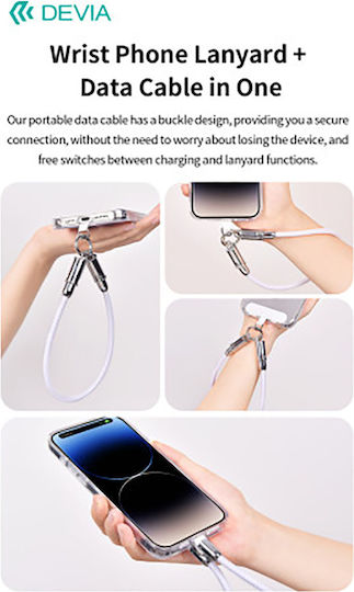 Devia USB-C to Lightning Cable 27W Μωβ 0.3m