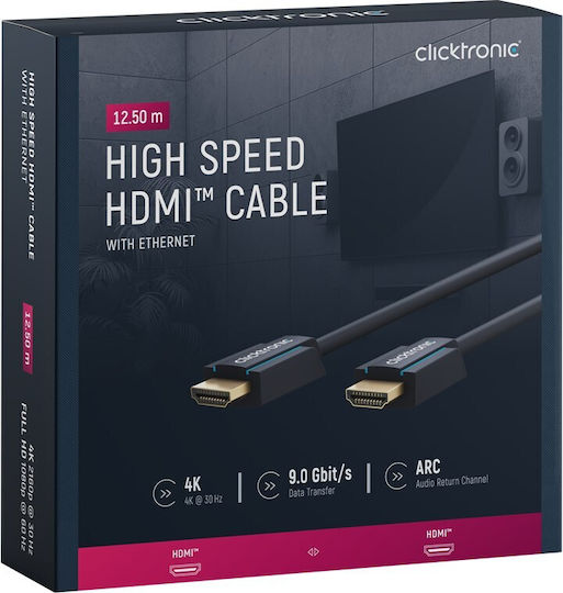 Clicktronic HDMI 1.4 High Speed 1080p 120Hz Cable HDMI male - HDMI male 12.5m Μπλε