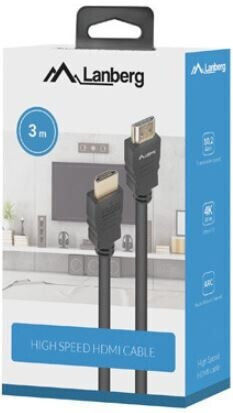 Lanberg HDMI 1.4 High Speed 1080p 120Hz HDMI Кабел HDMI Мъжки - HDMI Мъжки 3м Черен