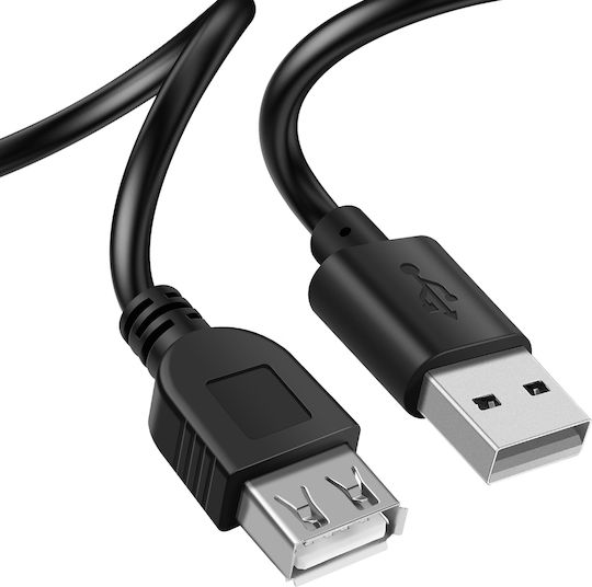 Akyga USB 2.0 Кабел USB-A мъжки - USB-A женски Черен 3м AK-USB-19