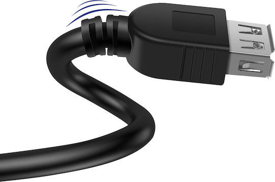 Akyga USB 2.0 Кабел USB-A мъжки - USB-A женски Черен 3м AK-USB-19