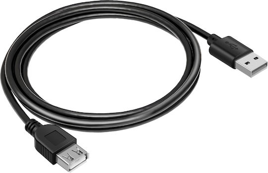 Akyga USB 2.0 Кабел USB-A мъжки - USB-A женски Черен 3м AK-USB-19