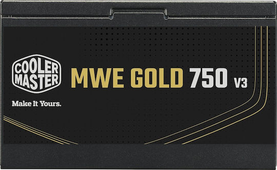 CoolerMaster MWE 750 rev. 3.0 750W Black Computer Power Supply Full Wired 80 Plus Gold