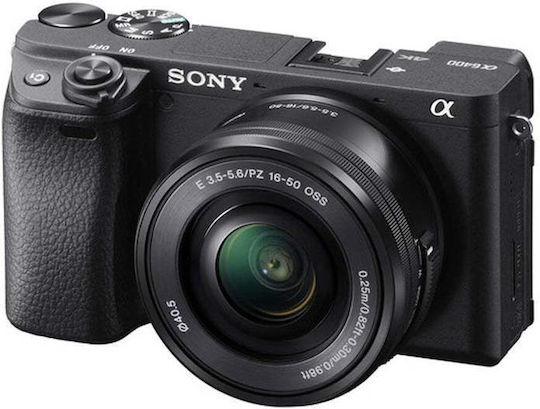 Sony α6400 Mirrorless Φωτογραφική Μηχανή Kit (E PZ 16-50mm F3.5-5.6 OSS II) Μαύρη