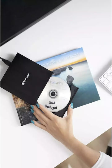 Verbatim External Slimline External DVD/CD Recorder for Desktop / Laptop Black