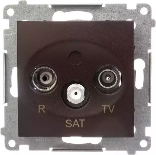 Kontakt-Simon TV and Satellite Antenna Socket Terminal in Brown color DASK.01/46