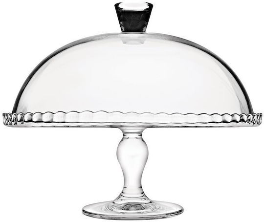 Pasabahce 95200 Kuchenständer Glas mit Deckel & Fuß Transparent 32x25x27cm