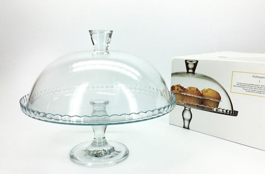 Pasabahce 95200 Kuchenständer Glas mit Deckel & Fuß Transparent 32x25x27cm