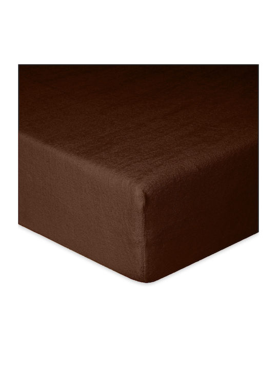 Matex Bettlaken für Einzelbett mit Gummiband 90x200+20cm. Brown 18