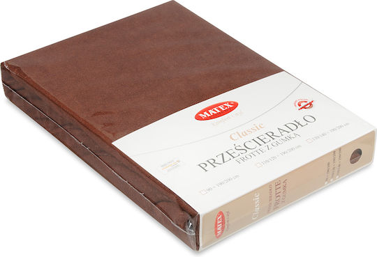 Matex Σεντόνι Μονό με Λάστιχο 90x200+20εκ. Brown 18