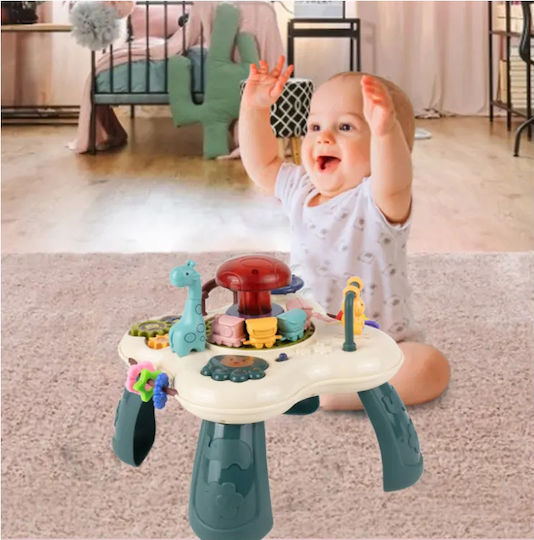 2in1 Happy Zoo Lernspielzeug-Tisch für Babys von Idealstore, inklusive Zugwaggons, drehbare Tiere, Lenkrad, abnehmbares interaktives Panel mit Licht- und Soundeffekten, bewegliche Elemente, Ein-/Ausschalter