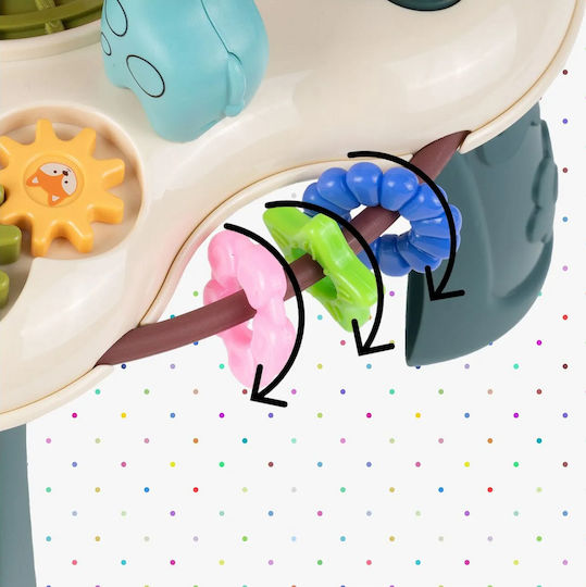 2in1 Happy Zoo Lernspielzeug-Tisch für Babys von Idealstore, inklusive Zugwaggons, drehbare Tiere, Lenkrad, abnehmbares interaktives Panel mit Licht- und Soundeffekten, bewegliche Elemente, Ein-/Ausschalter
