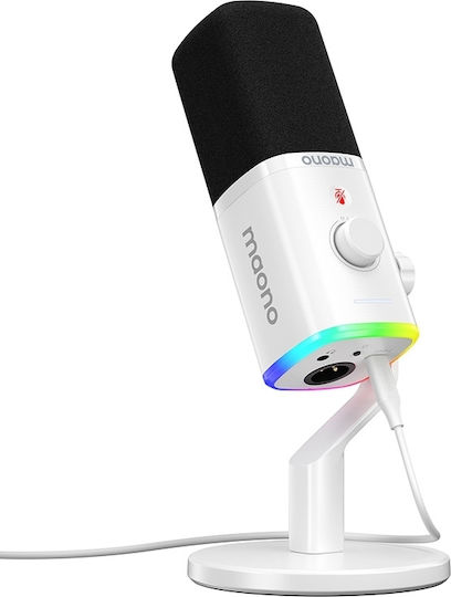 Maono PD100X Δυναμικό Микрофон XLR / USB Настолен в White Цвят