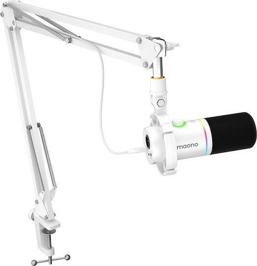 Maono PD200XS Δυναμικό Μικρόφωνο Shock Mounted για Studio σε Λευκό Χρώμα