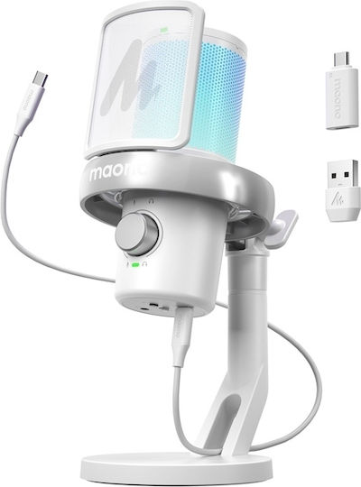 Maono DM40 Pro Електрет Микрофон Настолен в White Цвят