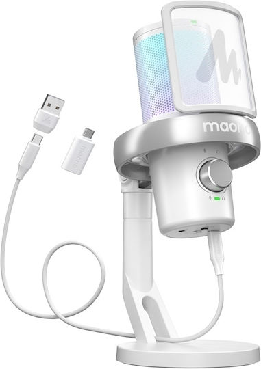 Maono DM40 Pro Електрет Микрофон Настолен в White Цвят